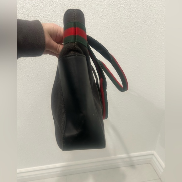 Gucci Black Denim and Sherry Line Straps Tote Bag - Picture 4 of 12